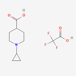 molecular formula C11H16F3NO4 B13246517 1-Cyclopropylpiperidine-4-carboxylicacid,trifluoroaceticacid 