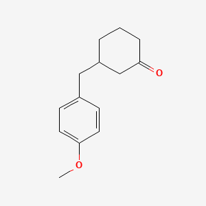 B1324657 3-[(4-Methoxyphenyl)methyl]cyclohexanone CAS No. 898785-44-9