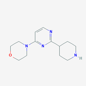molecular formula C13H20N4O B13246580 4-[2-(Piperidin-4-yl)pyrimidin-4-yl]morpholine 