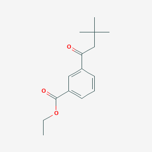 molecular formula C15H20O3 B1324660 3'-Carboethoxy-3,3-dimethylbutyrophenone CAS No. 898764-29-9