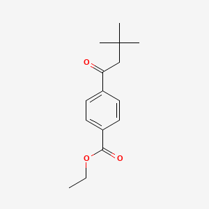 molecular formula C15H20O3 B1324661 4'-Carboethoxy-3,3-dimethylbutyrophenone CAS No. 684271-10-1