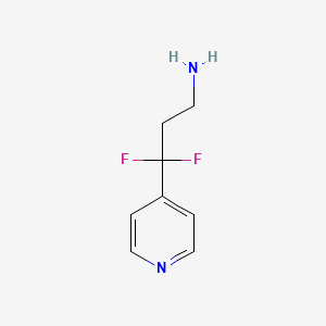 molecular formula C8H10F2N2 B13246617 3,3-Difluoro-3-(pyridin-4-YL)propan-1-amine 