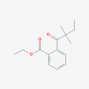 molecular formula C15H20O3 B1324668 2'-carboethoxy-2,2-dimethylbutyrophenone CAS No. 898765-19-0