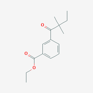 molecular formula C15H20O3 B1324669 3'-Carboethoxy-2,2-dimethylbutyrophenone CAS No. 898765-22-5
