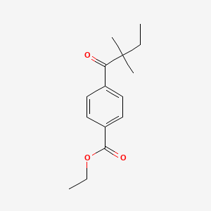 molecular formula C15H20O3 B1324670 4'-Carboethoxy-2,2-dimethylbutyrophenone CAS No. 898765-25-8