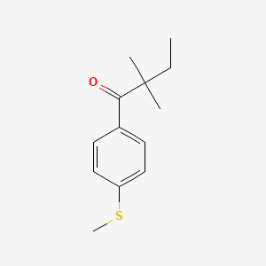 molecular formula C13H18OS B1324672 2,2-Dimethyl-4'-thiomethylbutyrophenone CAS No. 898765-31-6