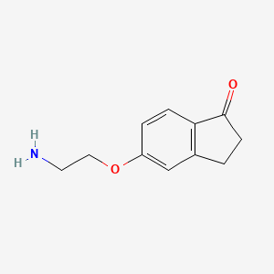 molecular formula C11H13NO2 B13246743 5-(2-Aminoethoxy)-2,3-dihydro-1H-inden-1-one 