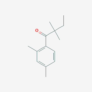 molecular formula C14H20O B1324676 2',2,2,4'-Tetramethylbutyrophenone CAS No. 898765-55-4