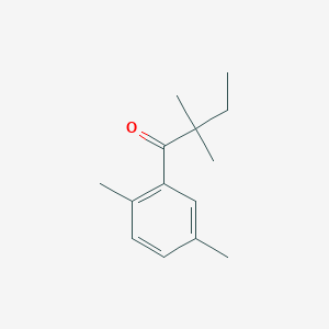 molecular formula C14H20O B1324677 2',2,2,5'-Tetramethylbutyrophenone CAS No. 898765-58-7