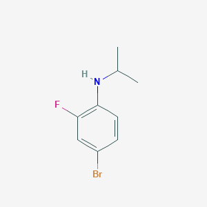 molecular formula C9H11BrFN B13246773 4-bromo-2-fluoro-N-isopropylaniline 
