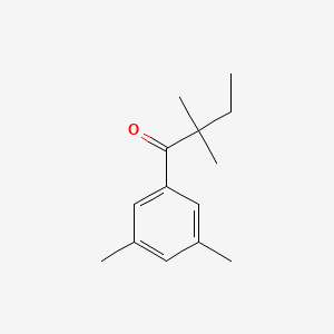 molecular formula C14H20O B1324680 2,2,3',5'-Tetramethylbutyrophenone CAS No. 898765-66-7