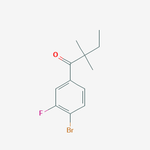 molecular formula C12H14BrFO B1324681 4'-Bromo-2,2-dimethyl-3'-fluorobutyrophenone CAS No. 898765-68-9