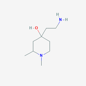molecular formula C9H20N2O B13246813 4-(2-Aminoethyl)-1,2-dimethylpiperidin-4-OL 