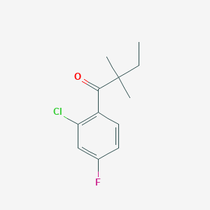 molecular formula C12H14ClFO B1324689 2'-Chloro-2,2-dimethyl-4'-fluorobutyrophenone CAS No. 898765-86-1