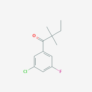 molecular formula C12H14ClFO B1324690 3'-Chloro-2,2-dimethyl-5'-fluorobutyrophenone CAS No. 898765-88-3