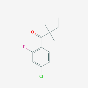 molecular formula C12H14ClFO B1324691 4'-Chloro-2,2-dimethyl-2'-fluorobutyrophenone CAS No. 898765-90-7