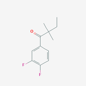 molecular formula C12H14F2O B1324693 3',4'-Difluoro-2,2-dimethylbutyrophenone CAS No. 898766-04-6