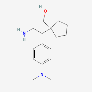 molecular formula C16H26N2O B13246936 (1-{2-Amino-1-[4-(dimethylamino)phenyl]ethyl}cyclopentyl)methanol 