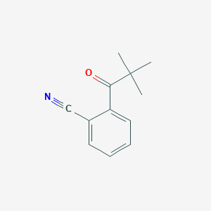 molecular formula C12H13NO B1324696 2'-Cyano-2,2-dimethylpropiophenone CAS No. 898766-10-4