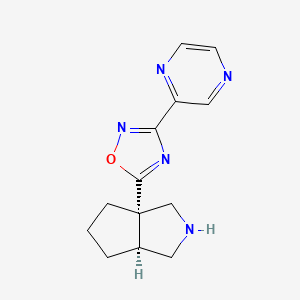 molecular formula C13H15N5O B13246969 2-{5-[(3aS,6aS)-octahydrocyclopenta[c]pyrrol-3a-yl]-1,2,4-oxadiazol-3-yl}pyrazine 