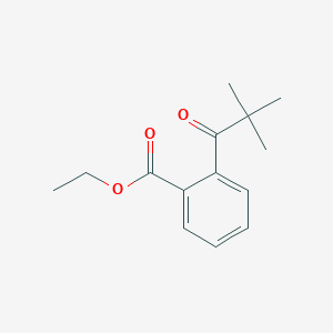 molecular formula C14H18O3 B1324697 2'-Carboethoxy-2,2-dimethylpropiophenone CAS No. 898766-15-9