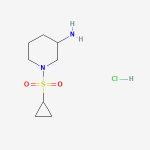 molecular formula C8H17ClN2O2S B13246974 1-(Cyclopropanesulfonyl)piperidin-3-amine hydrochloride 