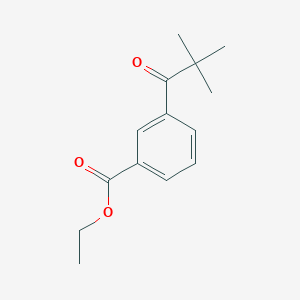 molecular formula C14H18O3 B1324698 3'-Carboethoxy-2,2-dimethylpropiophenone CAS No. 898766-18-2