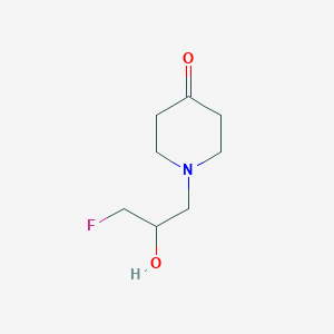 molecular formula C8H14FNO2 B13247024 1-(3-Fluoro-2-hydroxypropyl)piperidin-4-one 