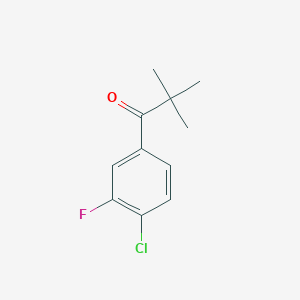 molecular formula C11H12ClFO B1324703 4'-Chloro-2,2-dimethyl-3'-fluoropropiophenone CAS No. 898766-30-8