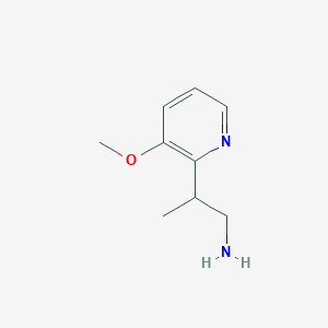 molecular formula C9H14N2O B13247036 2-(3-Methoxypyridin-2-yl)propan-1-amine 