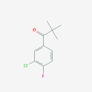 molecular formula C11H12ClFO B1324704 3'-氯-2,2-二甲基-4'-氟丙酰苯酮 CAS No. 898766-33-1