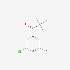 molecular formula C11H12ClFO B1324708 3'-Chloro-2,2-dimethyl-5'-fluoropropiophenone CAS No. 898766-48-8
