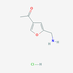 molecular formula C7H10ClNO2 B13247086 1-[5-(Aminomethyl)furan-3-yl]ethan-1-one hydrochloride 