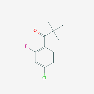 molecular formula C11H12ClFO B1324709 4'-氯代-2,2-二甲基-2'-氟丙基苯酮 CAS No. 898766-51-3
