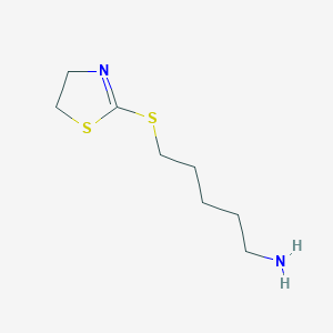 molecular formula C8H16N2S2 B13247106 2-[(5-Aminopentyl)sulfanyl]-4,5-dihydro-1,3-thiazole 