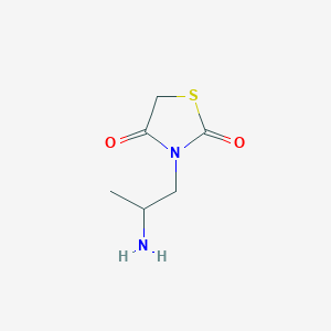 molecular formula C6H10N2O2S B13247119 3-(2-Aminopropyl)-1,3-thiazolidine-2,4-dione 