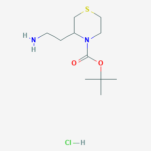 molecular formula C11H23ClN2O2S B13247162 tert-Butyl 3-(2-aminoethyl)thiomorpholine-4-carboxylate hydrochloride 