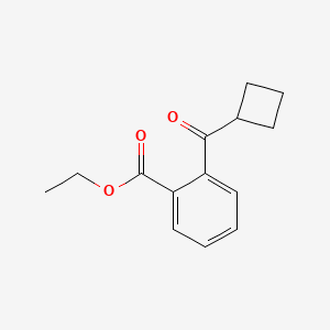 molecular formula C14H16O3 B1324722 2-Carboethoxyphenyl cyclobutyl ketone CAS No. 898790-52-8