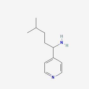 molecular formula C11H18N2 B13247225 4-Methyl-1-(pyridin-4-YL)pentan-1-amine 