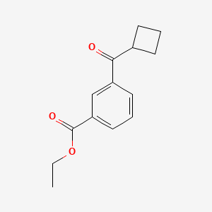 molecular formula C14H16O3 B1324723 Ethyl 3-(cyclobutanecarbonyl)benzoate CAS No. 898790-54-0