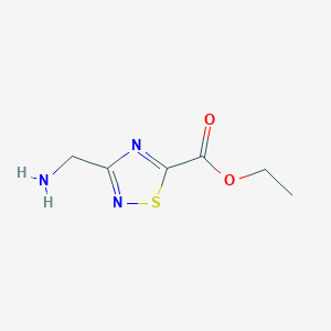 molecular formula C6H9N3O2S B13247237 Ethyl 3-(aminomethyl)-1,2,4-thiadiazole-5-carboxylate 