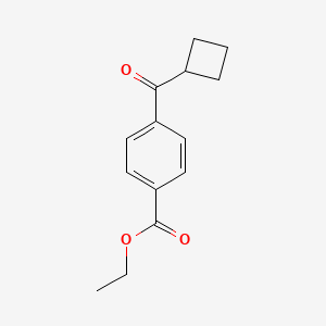 molecular formula C14H16O3 B1324724 4-CARBOETHOXYPHENYL CYCLOBUTYL KETONE CAS No. 801303-28-6
