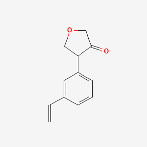 molecular formula C12H12O2 B13247241 4-(3-Ethenylphenyl)oxolan-3-one 