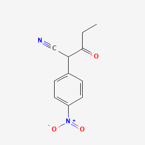 molecular formula C11H10N2O3 B13247255 2-(4-Nitro-phenyl)-3-oxo-pentanenitrile 
