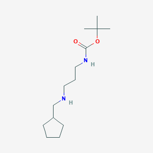 molecular formula C14H28N2O2 B13247355 tert-Butyl N-{3-[(cyclopentylmethyl)amino]propyl}carbamate 