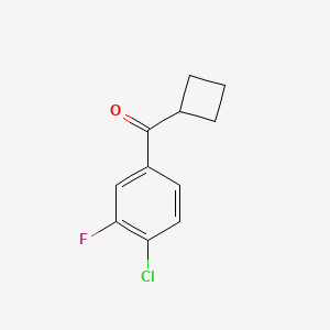 molecular formula C11H10ClFO B1324736 4-Chloro-3-fluorophenyl cyclobutyl ketone CAS No. 898790-85-7