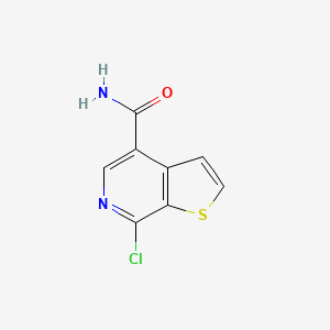 molecular formula C8H5ClN2OS B13247360 7-Chlorothieno[2,3-c]pyridine-4-carboxamide 