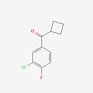 molecular formula C11H10ClFO B1324737 3-氯-4-氟苯基环丁基酮 CAS No. 898790-88-0