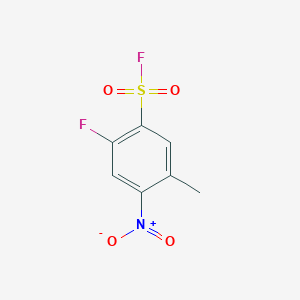 molecular formula C7H5F2NO4S B13247384 2-Fluoro-5-methyl-4-nitrobenzene-1-sulfonyl fluoride 