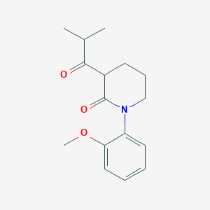 molecular formula C16H21NO3 B13247405 1-(2-Methoxyphenyl)-3-(2-methylpropanoyl)piperidin-2-one 